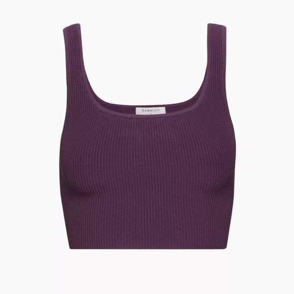 NWT Babaton Sculpt Knit Squareneck Cropped Tank - Picture 3 of 3